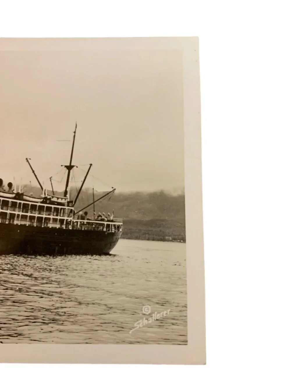 RPPC S.S. Columbia Alaska Tongass Narrows Steamship Schaller Photo